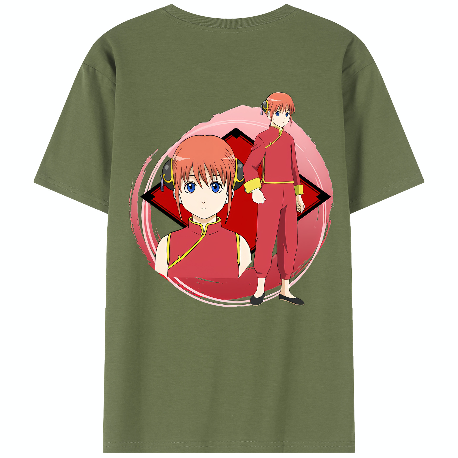 （画像用） ぎんたま 坂田銀時（さかたぎんとき） 神楽 志村新八（しむら しんぱち） GINTAMA Sakata Gintoki Kagura Shimura Shinpachi 綿100％半袖Tシャツ（背面プリント）